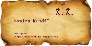 Kosina Kunó névjegykártya